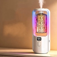 Difusor de Aromas Ultrasónico Recargable de 5 Ajustes con Pantalla, Pulverización Automática, Compacto, de Pared, para Aceites Esenciales