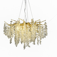 Lustre en cristal de luxe postmoderne pour la maison, idéal pour le salon, la salle à manger, la chambre ou le hall - Base intérieure