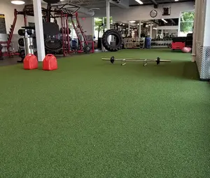 Pre-stitched Gym Turf Sports Floor With White Line Numbers For Gym Running Track Power Sled Crossfit