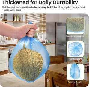 Colorful Degradable Small Trash Bags, 4-6 Gallon 100 Count Extra Strong Leak-Proof Unscented Bin Liners, Expanded Fit Disposable - Product Image 4