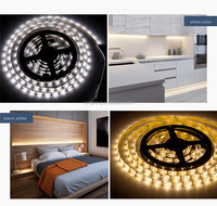 Bande LED à piles avec détecteur de mouvement PIR, bande LED de nuit, SMD 2835, ruban LED pour armoire de cuisine, lit, escalier