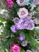 Arche de fleurs artificielles en soie personnalisable, pivoines et roses violettes et magenta, verdure durable, faite à la main, pour décoration de mariage et de fête