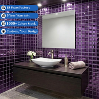 Mosaïque de verre en verre coloré moderne de forme carrée pour salle de bain cuisine dos Splash Carrelages muraux Parquet Design