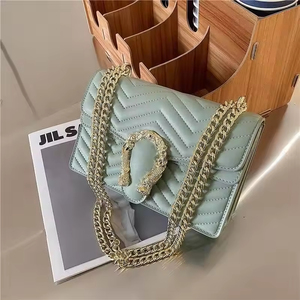Wholesale Fashion PU Leather Women's Customized Color Zipper Closure Chain <b>Square</b> Shape Multi-function Shoulder Crossbody - Product Image 3