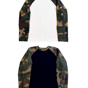 T-shirt à manches longues double couche personnalisé en tissu gaufré thermique à manches longues avec imprimé camouflage - Product Image 2