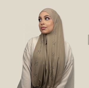 2023新デザインプレミアムジャージーラインストーンヒジャーブショールストレッチ手作りスカーフイスラム教徒女性オランダスカーフ - Product Image 3