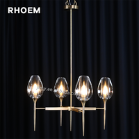 Lustre en cristal rond en forme de tulipe pour salon, villa, salle à manger, éclairage pour la maison, décoration d'éclairage de luxe pour la maison