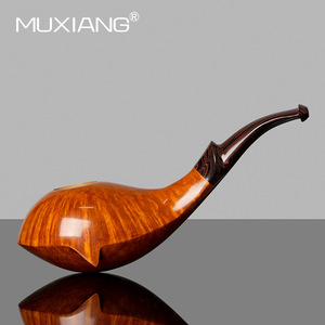 Muxiang Briarwood Tobacco Pipe Bent Type 9mm Filter Solid Wood Smoking Pipe For Men - Product Image 2