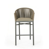 Ensemble de mobilier de bar d'extérieur avec tressage en corde - Chaise de bar contemporaine en aluminium pour jardin, patio, chambre et parc