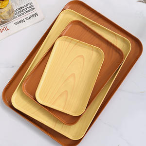 Assiette en plastique de qualité alimentaire en gros Plateau de service en bois imprimé <span class=keywords><strong>Shabby</strong></span> <span class=keywords><strong>Chic</strong></span> - Product Image 5