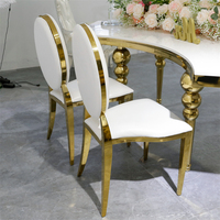 Vente en gros d'usine de chaises de banquet de luxe pour mariage CY210511-7 chaises de salle à manger en acier inoxydable blanc
