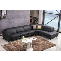 Ensemble de canapés en cuir de luxe convertible moderne, canapé sectionnel rectangulaire pour salon et usage scolaire