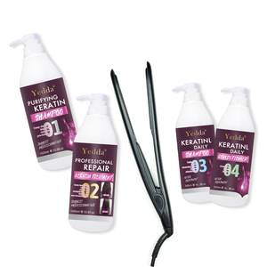 Produits de soin capillaire professionnels à base de kératine organique et végétalienne Yedda Salon NO.3 & NO.4 Réparer les cheveux abîmés par la coloration et la permanente - Product Image 1