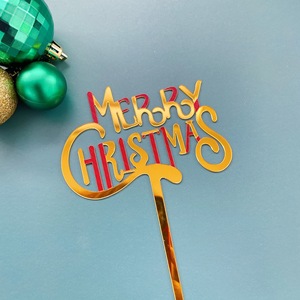 Topper per feste in acrilico natalizio acrilico di decorazioni per feste di <span class=keywords><strong>buon</strong></span> compleanno cake topper <span class=keywords><strong>buon</strong></span> <span class=keywords><strong>natale</strong></span> - Product Image 3