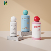 Botella de Tóner PET Recargable Premium con Tapa de Bola, Botellas de Aceite Esencial Hidratante para el Cuidado de la Piel y Cosméticos, Color y Logotipo Personalizados