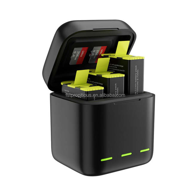TELESIN Multi-fuction 3-way Battery Charger Storage Charging Box With Battery for GoPro Hero 12 11 10 9 Action Camera Accessory
