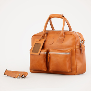 Mochilas de cuero genuino clásicas al por mayor, maletín para portátil con cierre de cremallera y gran capacidad para llevar al hombro para el trabajo - Product Image 5