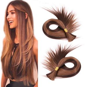 Extensiones de Cabello Virgen Remy Camboyano al por Mayor, Cabello Liso Doblemente Tramado para Trenzas, 100g, Todos los Colores - Product Image 1