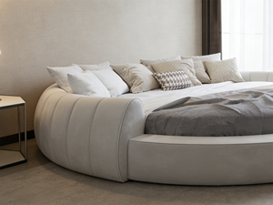 Base de Cama Tapizada Individual, Matrimonial, Queen Size, para Cuero Sintético, Moderna, de Lujo, de Madera Maciza, con Almacenamiento, Redonda, Individual, Doble, King Size - Product Image 3