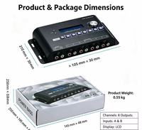 AK-2.6S 31 Band DSP Audio Mobil Equalizer 8 Saluran Output 24Bit 48KHz HIFI Audio Mobil EQ Tuning Prosesor Sinyal Digital