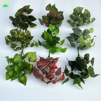 Künstliche Seidenblätter Grünpflanze Kleiner Strauch für Zuhause Chinesisches Neujahr Weihnachten Garten Tisch Vase Dekoration