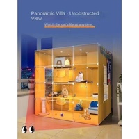 Nouvelle vente chaude, villa pour chat en plastique de luxe, nid, lit, maison pour chat d'intérieur avec vue panoramique et toilette intégrée
