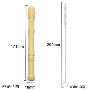 BHD lavabile in lavastoviglie Hollow Long Infant Sensory <span class=keywords><strong>massaggiagengive</strong></span> Tube BPA Free Soft Massager Silicone Baby teeth Stick - Product Image 6
