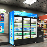 Réfrigérateur commercial vertical à porte simple, double ou triple vitrée, pour supermarché, affichage, dégivrage manuel, refroidisseur de boissons, refroidisseur