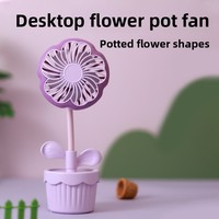Kipas Mini Bentuk Pot Bunga yang Lucu, Kipas USB Trendi untuk Musim Panas dengan Logo yang Dapat Disesuaikan, Mudah Dibawa, Ringkas dan Tenang