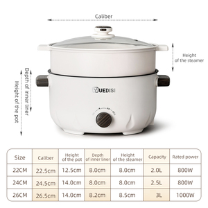 หม้อไฟฟ้าอเนกประสงค์แบบพกพา ขนาดเล็ก 3 ลิตร พร้อมซึ้งนึ่ง  ควบคุมด้วยระบบกลไก  ไม่ติดกระทะ  ลดราคาพิเศษ - Product Image 6