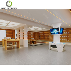 Design d'intérieur moderne pour boutique de téléphonie mobile, vitrine murale de haute qualité pour boutique de téléphonie mobile avec comptoir en bois - Product Image 5