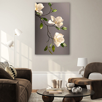 Impressions murales florales modernes encadrées - Matériau acrylique, impression UV, encre écologique originale pour la décoration intérieure de la maison et la chambre à coucher