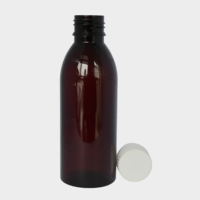 Bouteille en plastique ambré foncé de 180 ml pour médicaments liquides oraux, sirop contre la toux |   Bouteille en plastique avec quatre lignes graduées 180 ml |   Qualité pharmaceutique