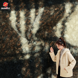 Shaoxing Textile Wholesale Raw <strong>Material</strong> 100% Polyester Print Polar <strong>Sherpa</strong> Boucle Fleece Fabric for Winter Coat - Product Image 1