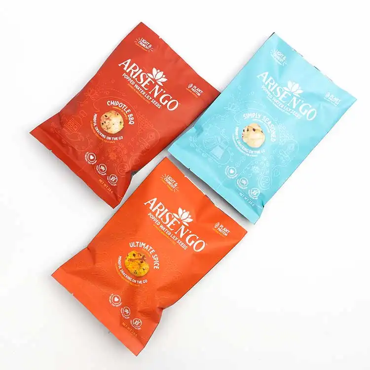 Hot tùy chỉnh in ấn Túi thu nhỏ thực phẩm bỏng ngô khoai tây chiên bao bì nhựa Zip khóa bao bì Pouch Túi