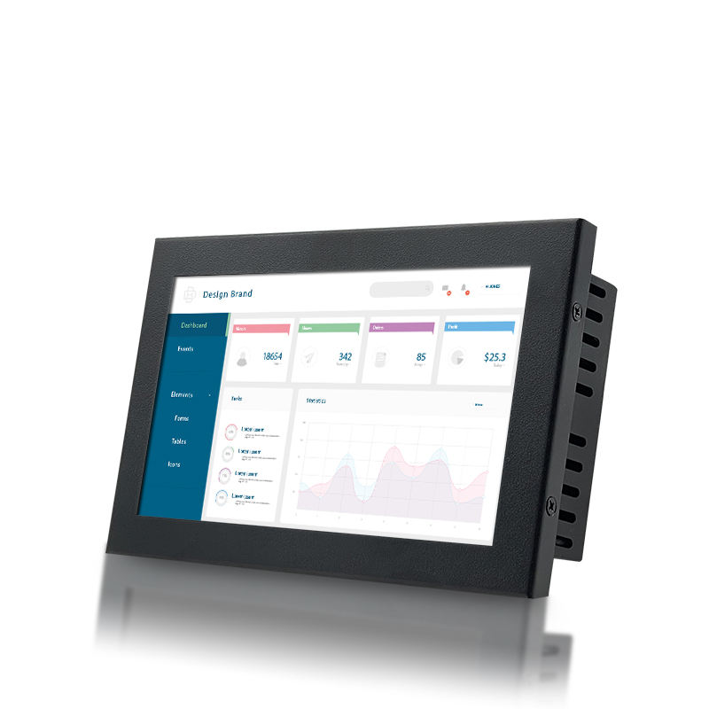 Mini 7 Inch Industrial VGA BNC HD TFT IPS Monitor Wall-Mounted Resistive Touch 1024*600 Resolution USB Interface New Metal Case