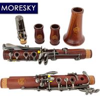MORESKY Professional Soprano Clarinet Bb Rosewood Mopane Body 17-Key Black Nickel Plating Customized Model M18