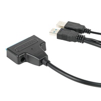 USB 3,0 a SATA Cable de adaptador de disco duro USB 3,0 a SATA 22pin 2,5 pulgadas SSD SATA convertidor de adaptador USB 2,0 con Cable de alimentación