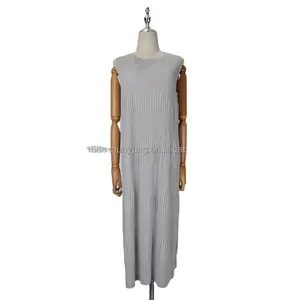 Льняное ТРАПЕЦИЕВИДНОЕ ПЛАТЬЕ средней длины, облегающий жилет с карманами, длинное женское плиссированное платье большого размера от производителя