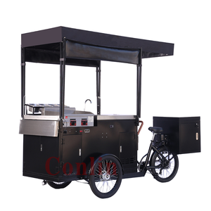 Carro plegable <span class=keywords><strong>de</strong></span> acero inoxidable con nevera, fregadero, <span class=keywords><strong>bicicleta</strong></span>, carrito <span class=keywords><strong>de</strong></span> comida con vitrina a la venta - Product Image 4