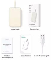 UGREEN 20000mAh Powerbank Power Bank PB505 Portable USB-C Pengisian Cepat Power Bank PD 22W 20000 MAh untuk Pengisi Daya Ponsel.