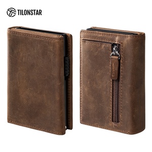 <span class=keywords><strong>Portafoglio</strong></span> e Portatessere da <span class=keywords><strong>Uomo</strong></span> TILONSTAR TVC302C in Alluminio e Vera Pelle Crazy Horse con Meccanismo Pop-up Automatico per <span class=keywords><strong>Carte</strong></span> d'Identità - Product Image 4