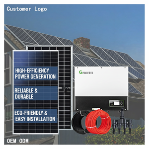 Système de production d'énergie solaire photovoltaïque efficace en Chine, 30 kW, panneaux monocristallins en silicium à montage au sol, MPPT, lithium-ion - Product Image 1