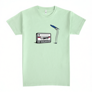 Camiseta Good Old Times, color verde menta, edición del 20 aniversario, diseño retro de casete - Product Image 1