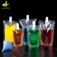 Pochettes souples transparentes en plastique de 250 ml et 500 ml avec bec verseur pour liquides, eau, jus et boissons