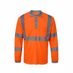 Venta al por mayor de manga larga OEM ropa de trabajo de secado rápido Hi Vis seguridad Polo camiseta reflectante trabajo construcción reflectante polos - Product Image 1
