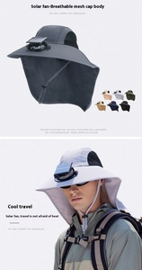 Sombrero de pescador de verano de ala grande <span class=keywords><strong>para</strong></span> hombres y mujeres bordado 3D terciopelo de secado rápido impermeable protección <span class=keywords><strong>solar</strong></span> arcos al aire libre <span class=keywords><strong>Solar</strong></span> - Product Image 5