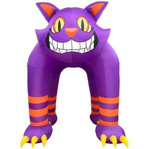 Arco Inflable Gigante de PVC/Nailon con Forma de Gato Negro con Cabeza Animada para Decoración de Halloween al Aire Libre - Product Image 1