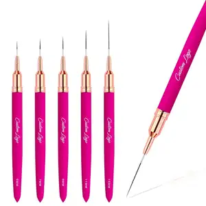 Paul Cezanne mới bán buôn Nail Art Nylon Brushes kim loại màu đỏ xử lý Acrylic Nail Brush cho bột móng tay