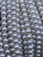 Vente en gros de colliers de perles d'eau douce naturelles rondes, blanches, de qualité AAAA, de 40 cm, 6-7 mm, pour la fabrication de bijoux, colliers et bracelets DIY